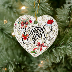 Navidades Gracias Ornamento Cerámico