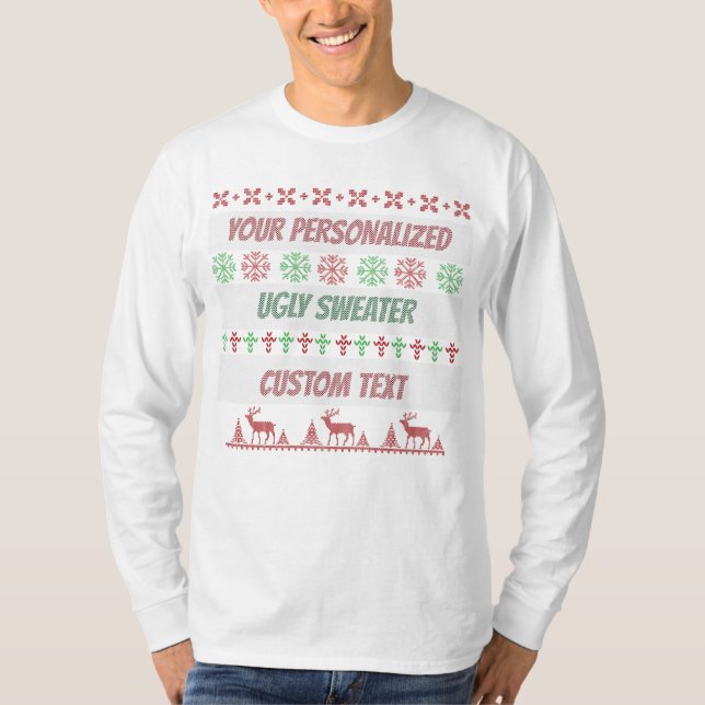 Navidades graciosos y personalizados suéter feo (Anverso)