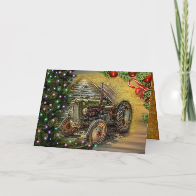 Navidades Granja Tractor Con Árbol De Navidad (Anverso)