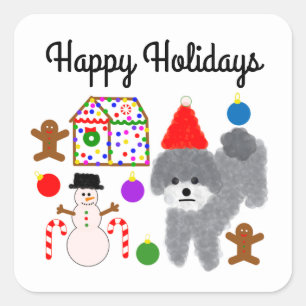 Navidades Gray Poodle #2-2 Pegatinas