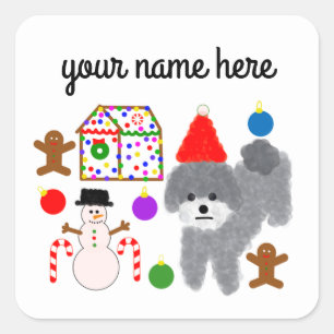 Navidades Gray Poodle #2-4 Pegatinas