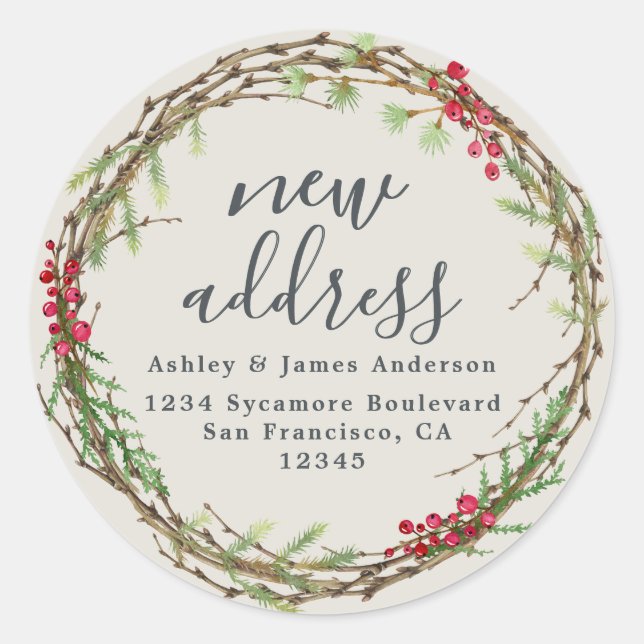 Navidades Greenery Hemos movido la nueva etiqueta  (Anverso)