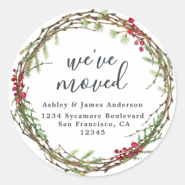 Navidades Greenery Hemos movido la nueva etiqueta  (Anverso)