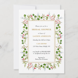 Navidades Greenery Invitación a la ducha de novias