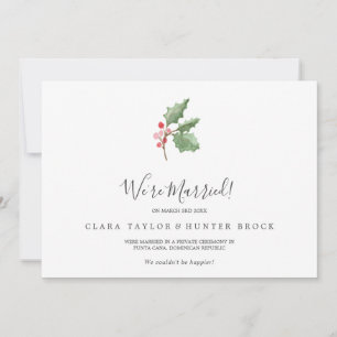 Navidades Greenery y Invitación de Elopement Berry