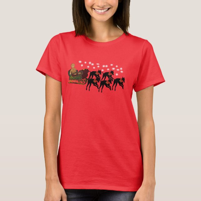 Navidades Greyhounds sacando la camiseta de Sleigh (Anverso)