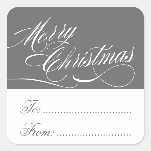 NAVIDADES GRIS BLANCOS REGALOS PEGATINAS DE ETIQUE (Anverso)