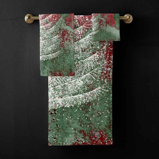 Navidades Grunge | Árbol XMas verde y blanco rojo (Subido por el creador)