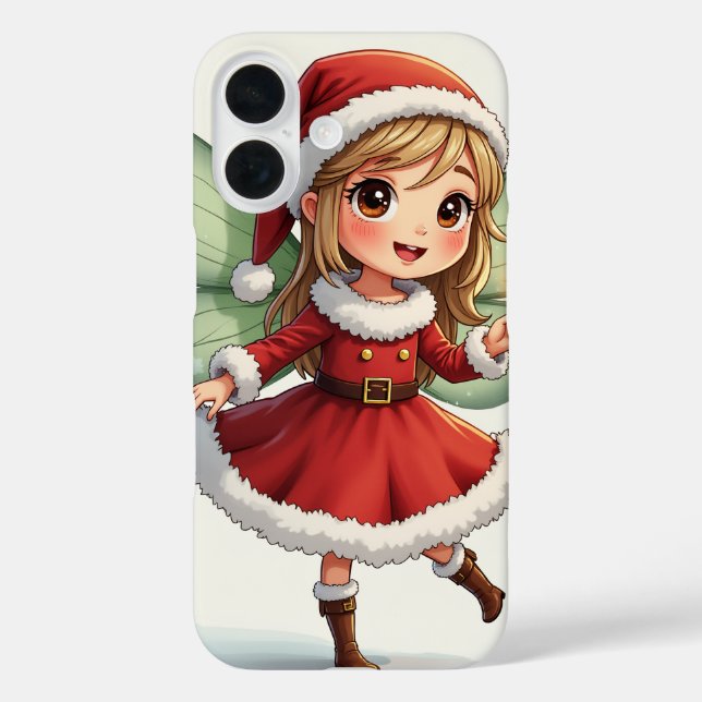 Navidades hadas IPhone 16 fundas (Reverso )