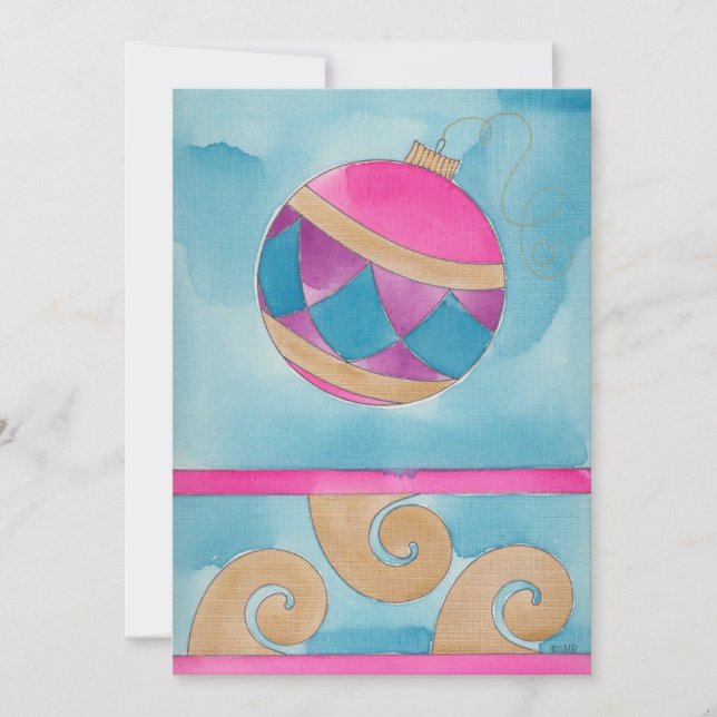 Navidades Harlequin Ornament - Tarjeta de Navidade (Anverso)