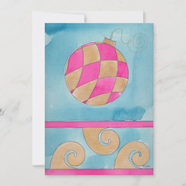 Navidades Harlequin Ornament - Tarjeta de Navidade (Anverso)