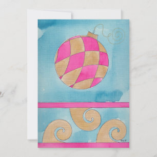 Navidades Harlequin Ornament - Tarjeta de Navidade