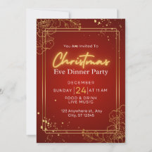 Navidades hasta tarjeta de invitación para la cena