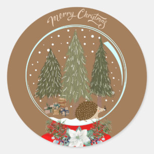 Navidades Hedgehog Pegatina del Globe Snow