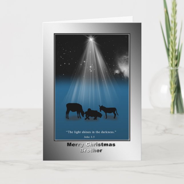 Navidades, Hermano, Religioso, Natividad, Tarjeta (Anverso)
