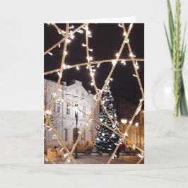 Navidades hermosos diseñan tarjeta en blanco