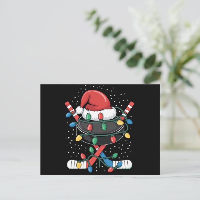 Navidades Hockey Navidad Santa Gorra Ball (Anverso de pie)