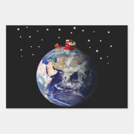 Navidades Hojas de papel de envolvimiento de tres 