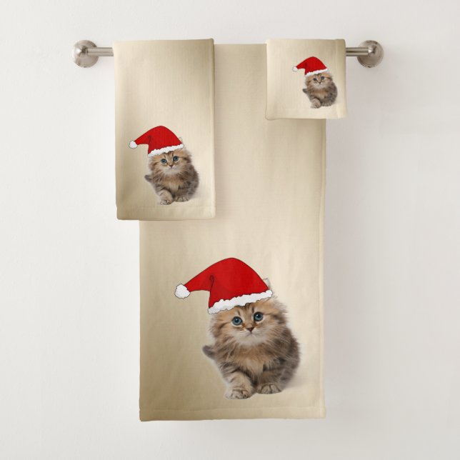 Navidades Holiday-Cat Con Sombrero Santa, Copos De (In situ)