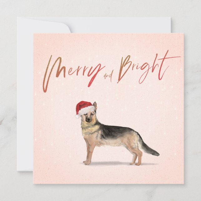 Navidades Holiday Dog German Shepherd Greeting (Anverso)