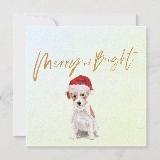 Navidades Holiday Jack Russell Dog Merry Greeting (Anverso)