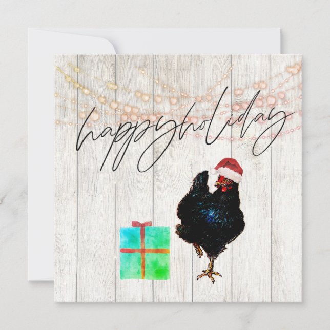 Navidades Holiday Pollos Rooster Fun Grey (Anverso)