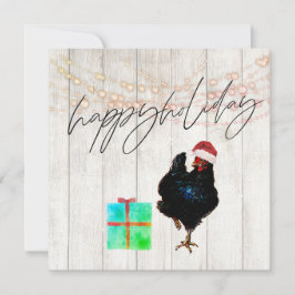 Navidades Holiday Pollos Rooster Fun Grey