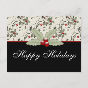 Navidades Holly 2 - Tarjeta postal de vacaciones d