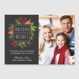 Navidades Holly Berries Foto Tarjeta magnética