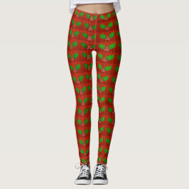 Navidades Holly Berries Leggings Todo-Over-Print