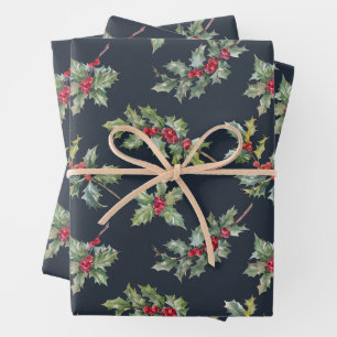 Navidades Holly Berry Branks con hojas