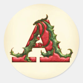 Navidades Holly Monograma A Sellos para sobres