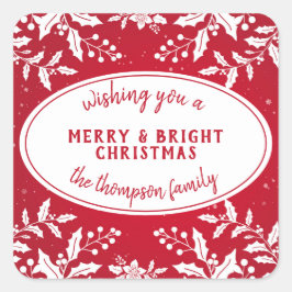 Navidades Holly Pegatinas con apellido