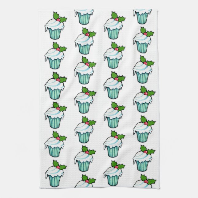 Navidades Holly Ropa de tarta Cocina Toalla (Vertical)