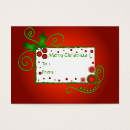 Navidades holly - tarjeta de etiqueta de regalo