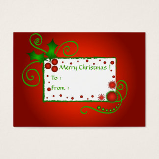 Navidades holly - tarjeta de etiqueta de regalo