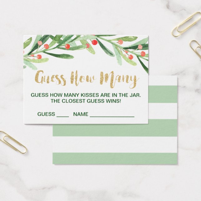 Navidades Holly Wreath adivina cuántas tarjetas de (Oficina)