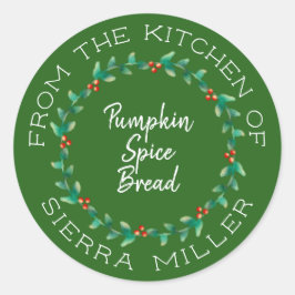 Navidades Holly Wreath Kitchen trata la etiqueta v