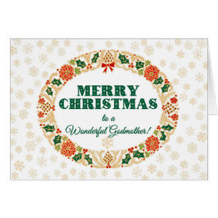 Navidades Holly Wreath, por la abuela Copos de nie