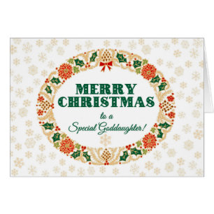 Navidades Holly Wreath, por la hijastra Snowflakes