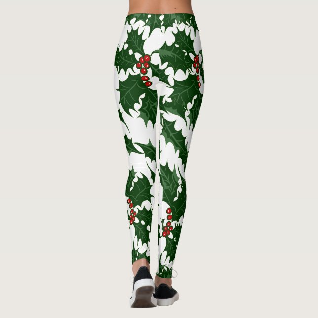 Navidades Holly y Berries Leggings (Reverso)