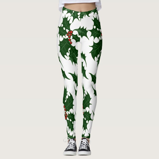 Navidades Holly y Berries Leggings (Anverso)