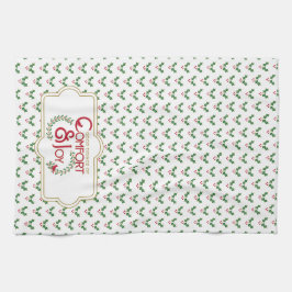 Navidades Holly y Berries Patrón de toallas de coc