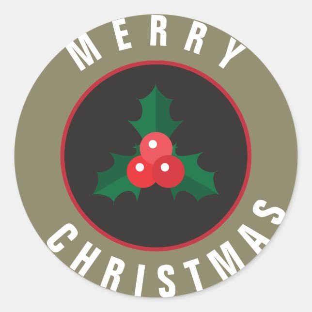 Navidades Holly y Berries, pegatinas navideñas (Anverso)