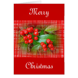 Navidades Honeysuckle Berries sobre tela de algodó