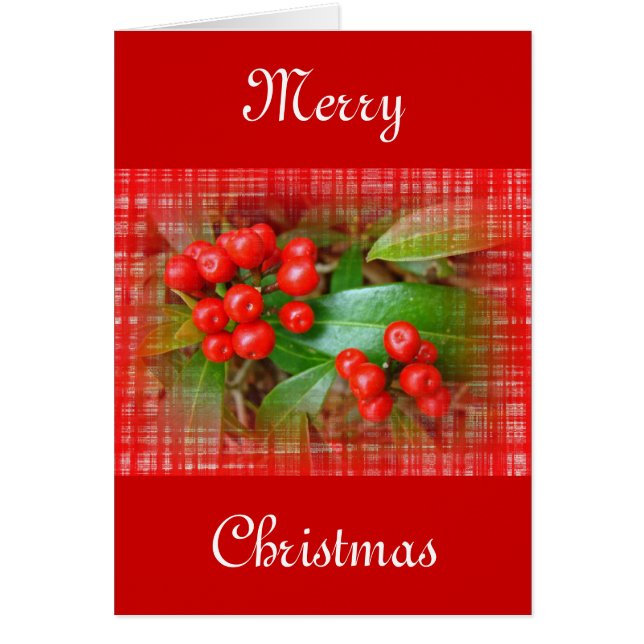 Navidades Honeysuckle Berries sobre tela de algodó (Frente)