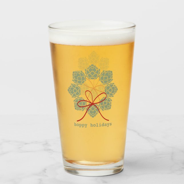 Navidades Hoppy Holidays Beer Glass (Anverso (lleno))