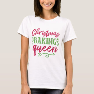 Navidades horneando camiseta de la reina