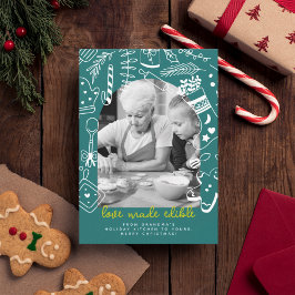 Navidades horneando tarjeta de vacaciones de recet