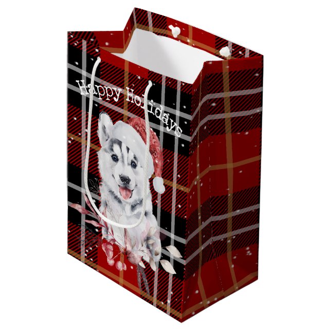 Navidades Husky En Bolsa De Regalo Media Con Búfal (Angulo Anverso)